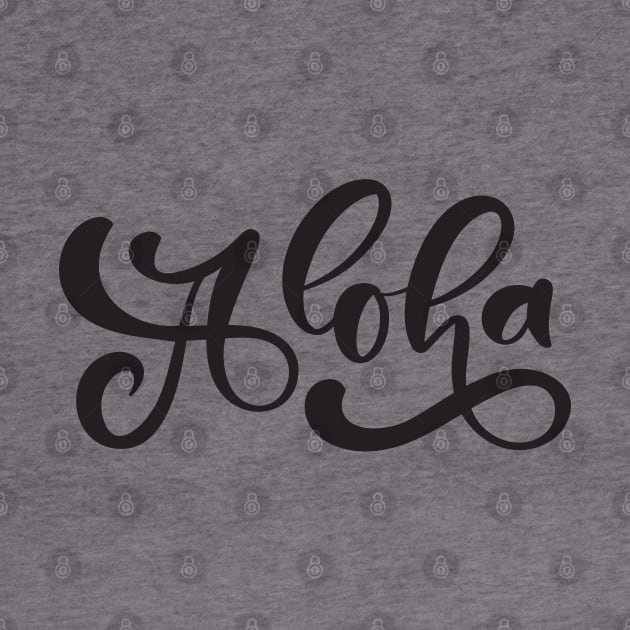 Hawaii / Aloha lettering / Black by oceanys